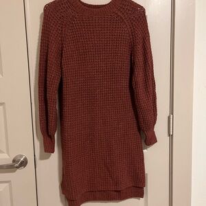 UpWest Long Sleeve Knit Dress in Rust